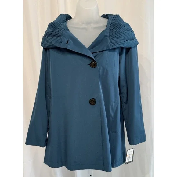 Gallery NWT Teal Women's All Seasons Button Jacket Removable Liner & Hood PS - Picture 1 of 16